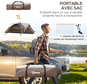 Outsunny Cort de camping pentru familie 5-6 persoane impermeabil, ușor, ventilat cu sac de transport, dim. 550L x 300l x 198H cm | Aosom Romania