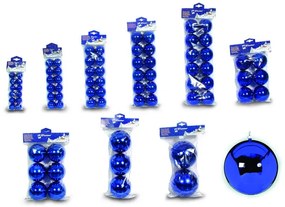 Set 12 globuri 40mm metalizat albastru