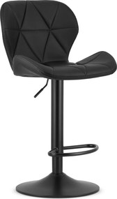 Reducere Scaun de bar din piele ecologica cu picior negru WEST, negru II. calitate