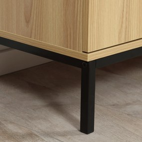 HOMCOM Bufet de depozitare 2 sertare raft reglabil 3 sertare stil contemporan - dim. 120L x 39,5l x 77H cm | Aosom Romania