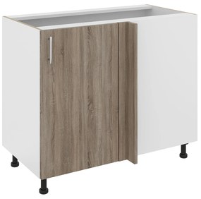 Corp Baza Colt Karo, Stejar Somona Inchis/Alb, 98 x 50 x 80 cm