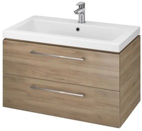Set dulap baie Lara 2 sertatre cu lavoar Como 90 cm, nuc, Cersanit