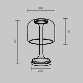 Veioza/Lampa de masa LED design modern Spirito auriu