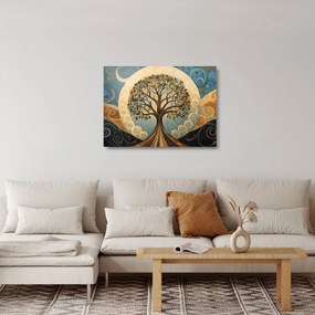 Tablou pe sticlă – Arborele vieții și spirale (70x50 cm)