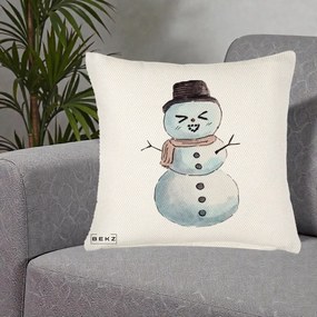 Perna Decorativa Om de Zapada Kawaii Haios, 40x40 cm, Crem Reliefat, Husa Detasabila, Perna Inclusa, BEKZ®