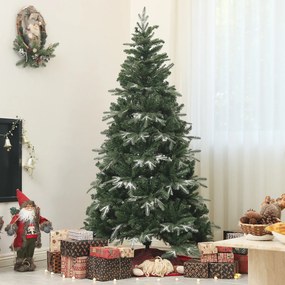 HOMCOM Brad de Crăciun Artificial cu Fulgi de Zăpadă din Cristal și 850 Ramuri Ignifuge, Ø110x180 cm, Verde | Aosom Romania