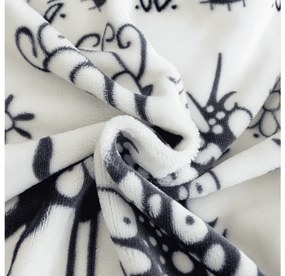 Set 2 buc Lenjerie cocolino WINTER DEER gri + Cearsaf Cocolino microplus cu elastic SOFT 180x200 cm alb, pat dublu