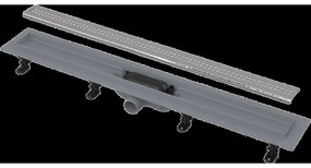 Rigola de dus Simple 85 cm, cu margine pentru gratar perforat, inclusiv grila, otel inoxidabil mat 850 mm