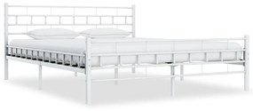 285301 vidaXL Cadru de pat, alb, 200 x 200 cm, metal