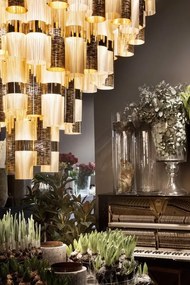 Lustra LED Art Deco de dimensiuni mari, realizata manual LA LOLLO 5XL Gold
