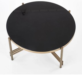 Masa de cafea Ismena, neagra/aurie