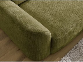 Colțar kaki cu tapițerie din chenille (cu colț pe partea dreaptă/cu șezlong) Leonore – Bobochic Paris