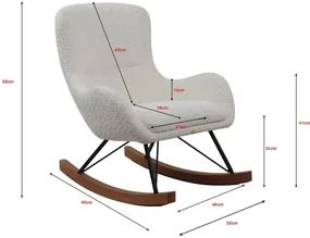 Mini balansoar pentru copii ROCKY, bej, cu tapițerie bouclé, confortabil și decorativ – Vipack