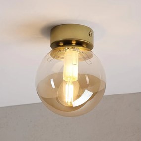 Plafonieră ELIAS 1xE14/5W/230V Ø 13 cm auriu/bej fumuriu