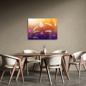 Tablou pe sticlă - Fluture roz (70x50 cm)
