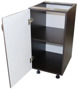 Corp inferior cu 1 usa stanga Zebra, Wenge/ MDF Wenge Mustata, fara blat, 40 x 82 x 50 cm
