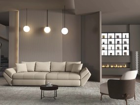 Canapea extensibilă dumonde cu ladă de depozitare si sezut confortabil din spuma high-density, Loana Enjoy Camel 300x100 cm