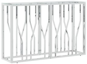 vidaXL Masă consolă, 110x30x70 cm, oțel inoxidabil și sticlă