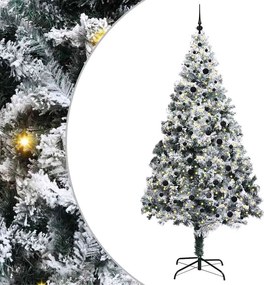 vidaXL Brad de Crăciun artificial Alb 240 cm PVC și Oțel și Plastic