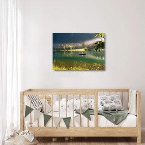 Tablou pe sticlă cu lac (70x50 cm)