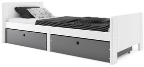 Pat de o persoană 80 cm Aria (alb + grafit). 1068315