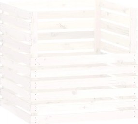 vidaXL Compostor, alb, 80x80x78 cm, lemn masiv de pin