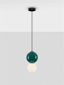 Pendul LED decorativ portelan jasper, sticla alb, NOESIS