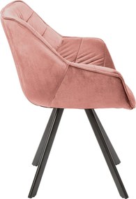 Scaun design retro Dutch Comfort, catifea roz