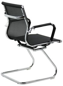 Scaun vizitator negru OFF 804 din mesh și cadrul cromat