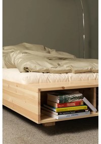 Pat matrimonial în culoare naturală din lemn de pin cu somieră 180x200 cm Merge – Karup Design