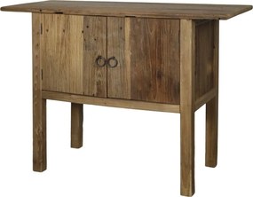 Dulap din lemn masiv reciclat, cu 2 uși, natur, H110 cm, aspect vintage