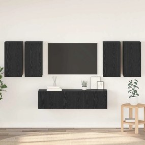 vidaXL Set comodă TV 6 pcs Stejar negru 60 x 30 x 30 cm Lemn compozit