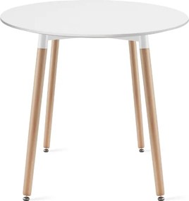 OFERTA Masa rotunda alba pentru dining KAMI 80x80 cm calitate II