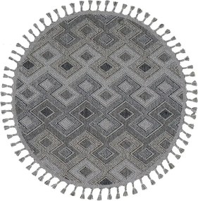 Covor BEVERLY, 80x80 cm, forma rotunda, polipropilena, gri inchis, 226