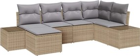 vidaXL Set de canapele pentru grădină 6 pcs Beige și gri deschis
