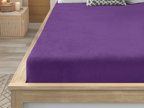 Cearsaf Cocolino microplus cu elastic SOFT 90x200 cm mov inchis