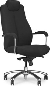 Scaun birou Sonata XXL, negru/crom, stofa clasica/metal, 51x54x119/129