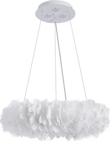 Brilagi - Lustră LED suspendată pe cablu FEATHER, 3x E27/40W/230V + 3x LED/3W, Ø 40 cm, albă
