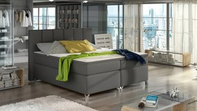 Pat tapitat boxspring, cu spatiu pentru depozitare, 160X200 cm, Basilio 1, Eltap (Culoare: Gri pepit)