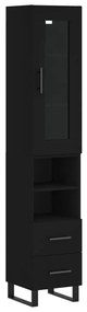 3199322 vidaXL Dulap înalt, negru, 34,5x34x180 cm, lemn prelucrat