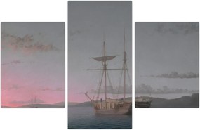 Tablou - Fitz Henry Lane, Lumber Schooners at Evening on Penobscot Bay, reproducere (90x60 cm)
