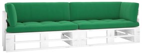 Canapea din paleti cu 2 locuri, cu perne, lemn pin alb tratat Verde, Canapea cu 2 locuri, Alb, 1