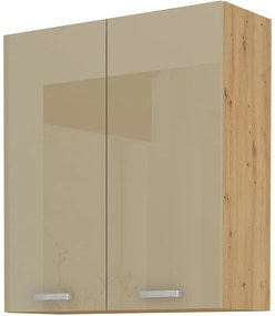Dulap superior de bucătărie Arryn 80 G-90 2F (stejar artisan + capuccino lucios). 1024774