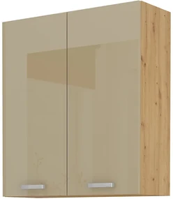 Dulap superior de bucătărie Arryn 80 G-90 2F (stejar artisan + capuccino lucios). 1024774