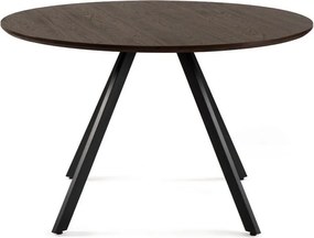 Masă de dining rotundă cu aspect de lemn de nuc ø 120 cm Rivo – Bonami Essentials