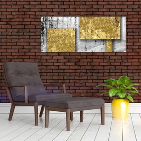 Tablou - Pătrate de aur N⁰3 (120x50 cm)