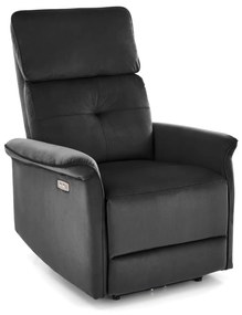 Fotoliu recliner Semir velvet negru H108 cm