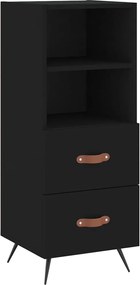 vidaXL Servantă, negru, 34,5x34x90 cm, lemn compozit
