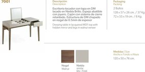 Masa machiaj eleganta design modern Platin AC-CP1709DK-NOGAL