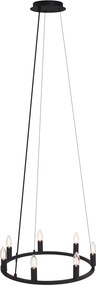 Lampa suspendată inteligentă neagră cu 7 lumini, inclusiv WiFi C35 - Knight